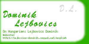 dominik lejbovics business card